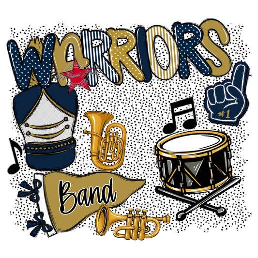 Warriors Band Spirit-Navy & Gold