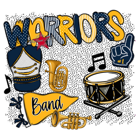 Warriors Band Spirit-Navy & Yellow
