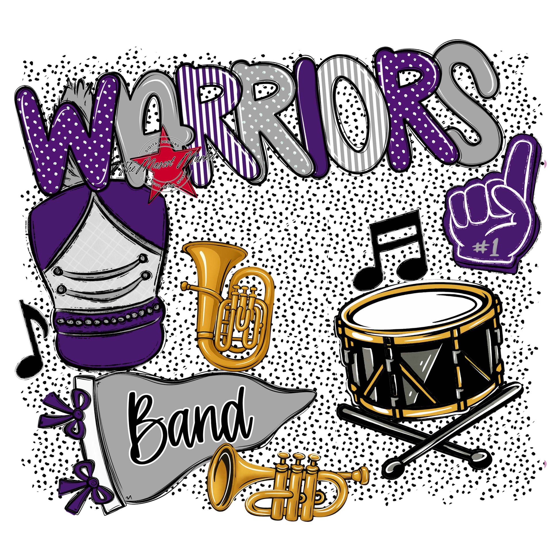 Warriors Band Spirit-Purple & Grey