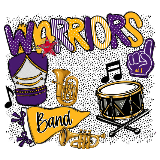 Warriors Band Spirit-Purple & Yellow