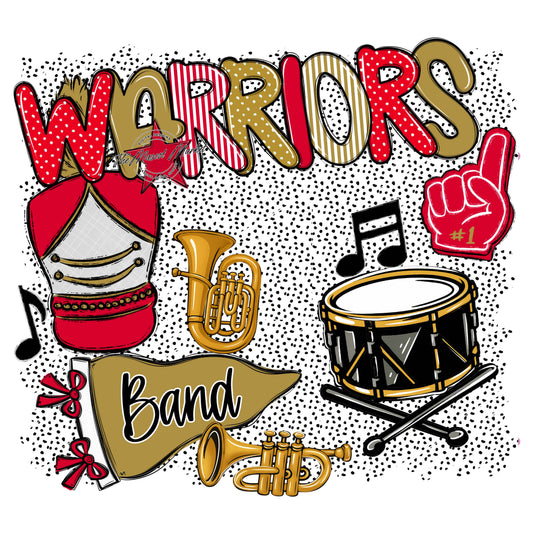 Warriors Band Spirit-Red & Gold