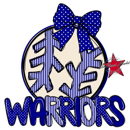 Warriors Baseball-Softball Spirit Design-Blue