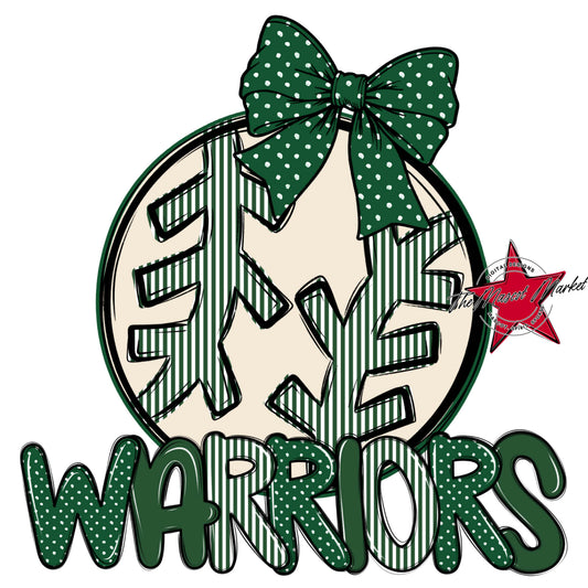 Warriors Baseball-Softball Spirit Design-Green