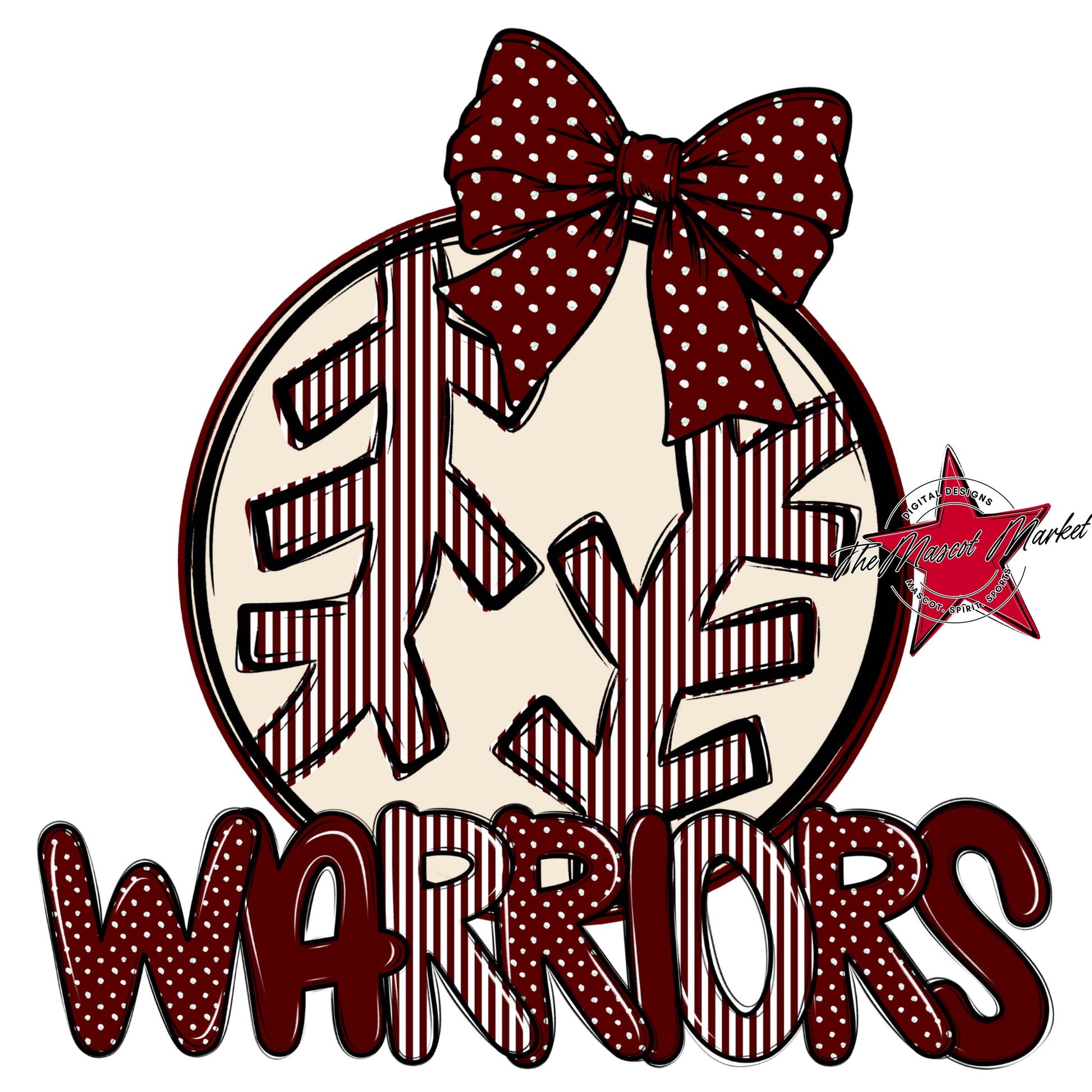 Warriors Baseball-Softball Spirit Design-Maroon