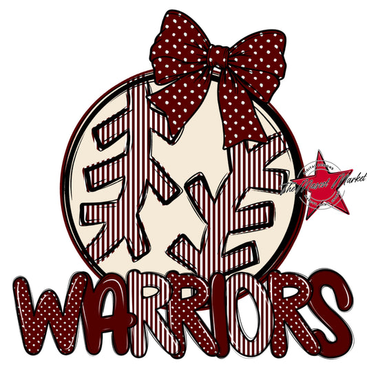Warriors Baseball-Softball Spirit Design-Maroon