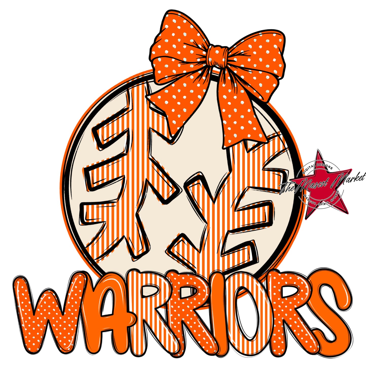Warriors Baseball-Softball Spirit Design-Orange