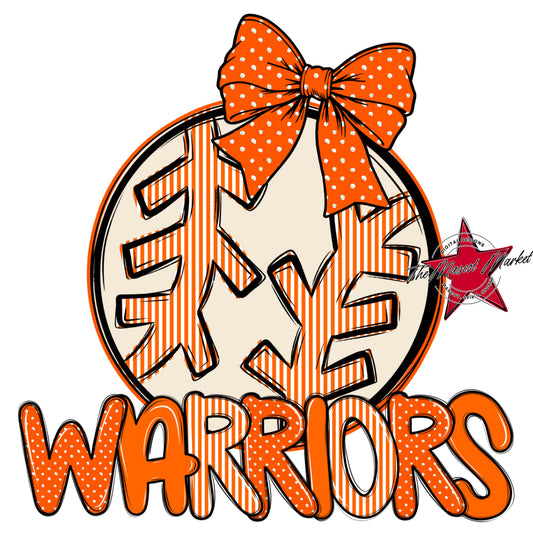 Warriors Baseball-Softball Spirit Design-Orange