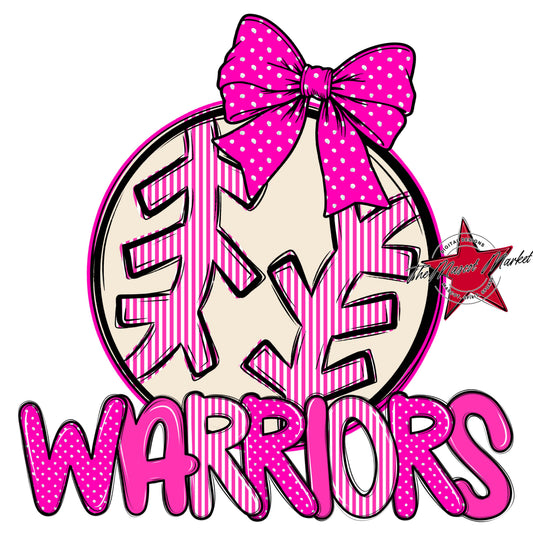 Warriors Baseball-Softball Spirit Design-Pink