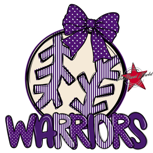 Warriors Baseball-Softball Spirit Design-Purple