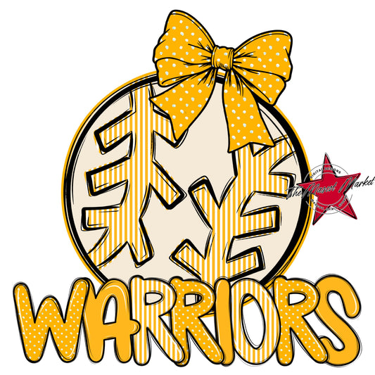 Warriors Baseball-Softball Spirit Design-Yellow