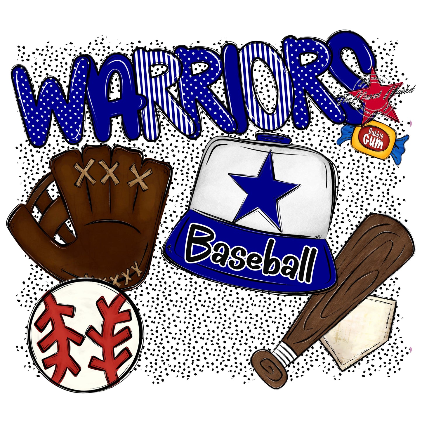 Warriors Baseball Spirit-Blue