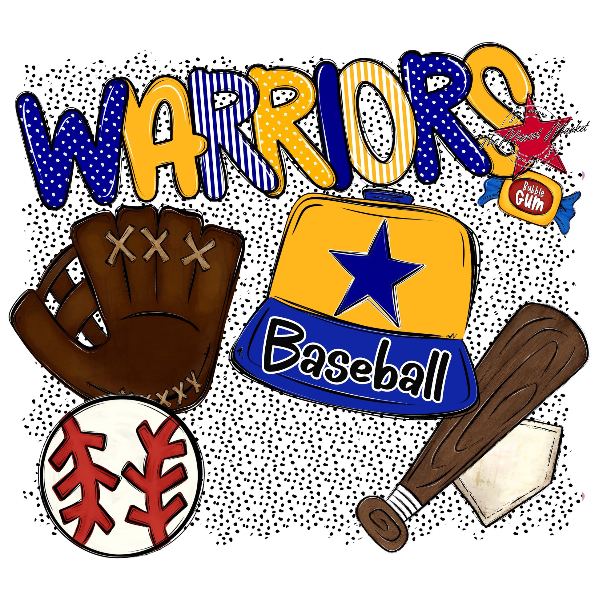 Warriors Baseball Spirit-Blue & Yellow