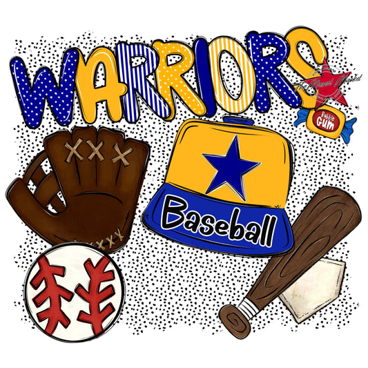 Warriors Baseball Spirit-Blue & Yellow