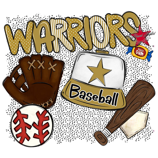 Warriors Baseball Spirit-Gold