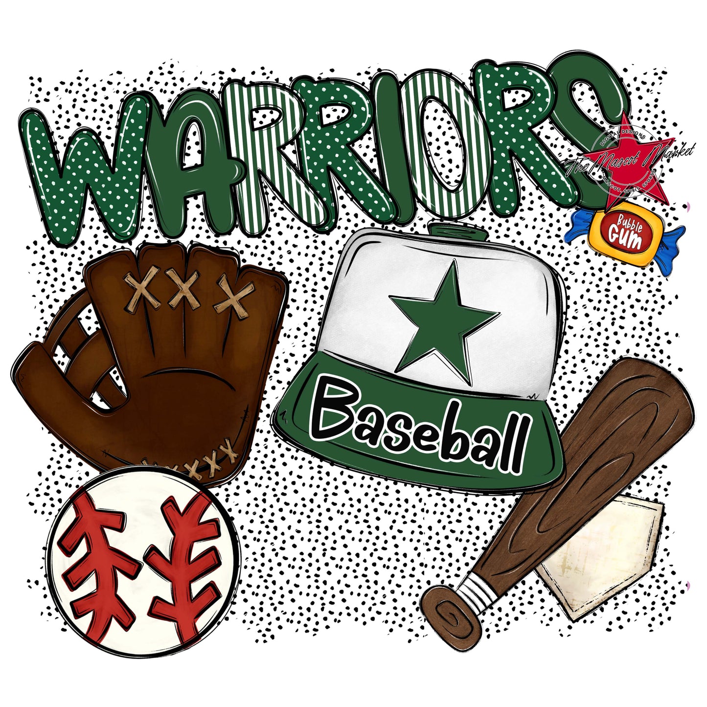 Warriors Baseball Spirit-Green