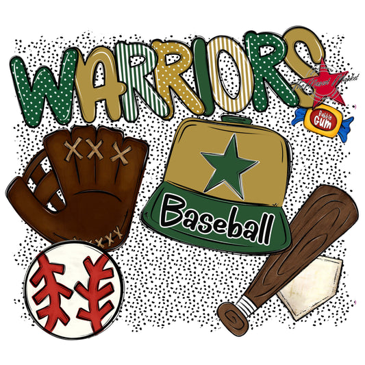 Warriors Baseball Spirit-Green & Gold