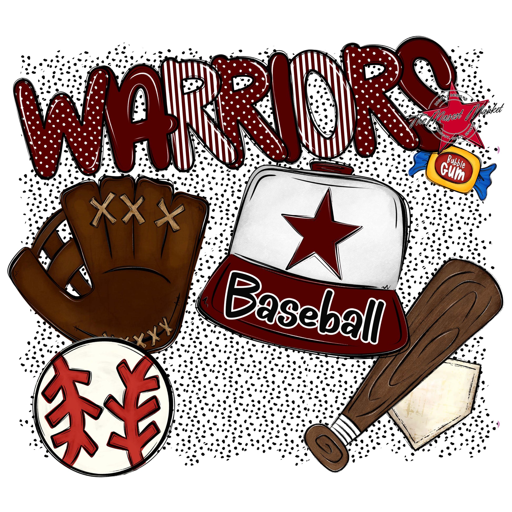 Warriors Baseball Spirit-Maroon