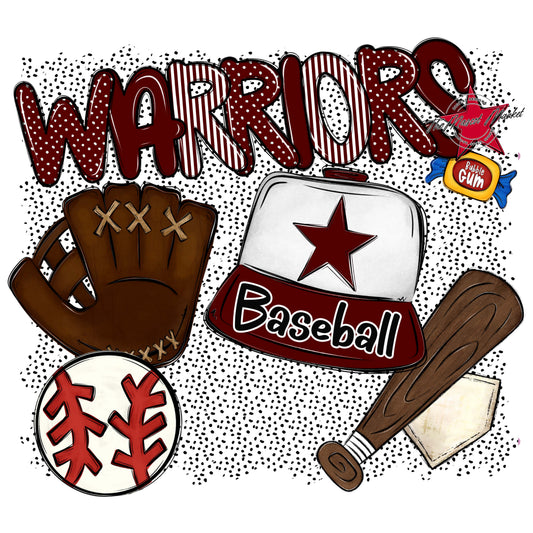 Warriors Baseball Spirit-Maroon