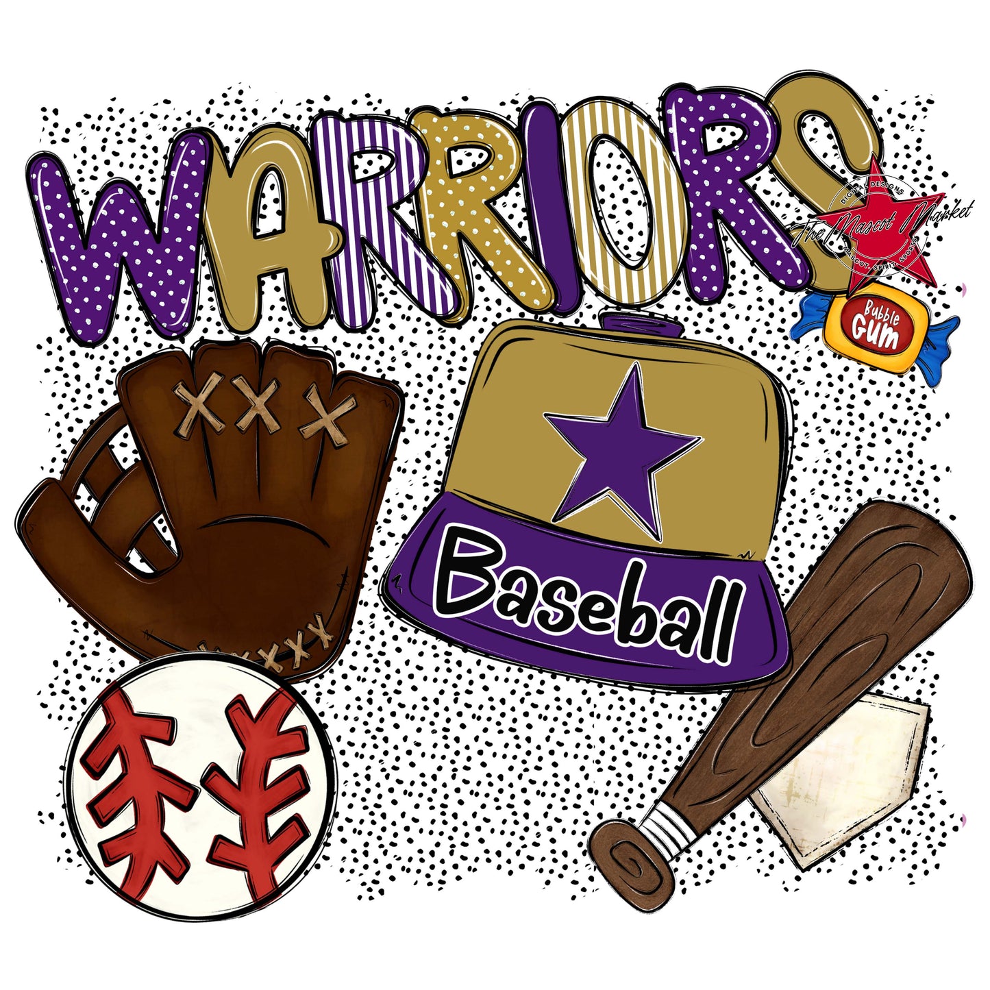 Warriors Baseball Spirit-Purple & Gold
