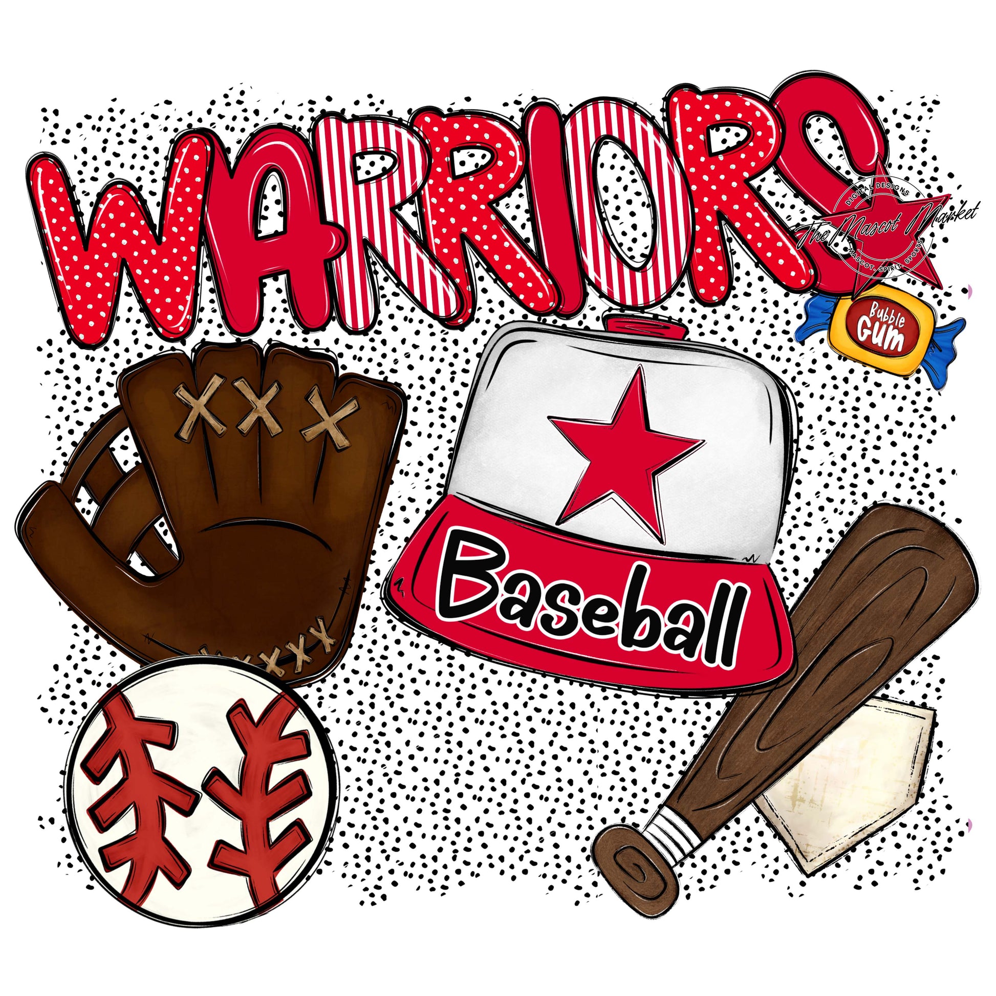 Warriors Baseball Spirit-Red