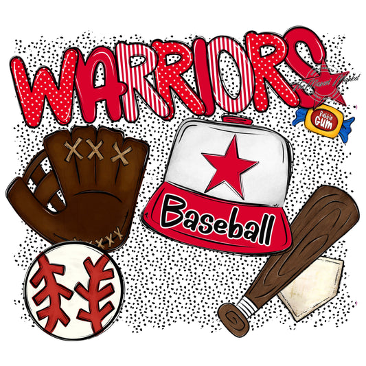 Warriors Baseball Spirit-Red