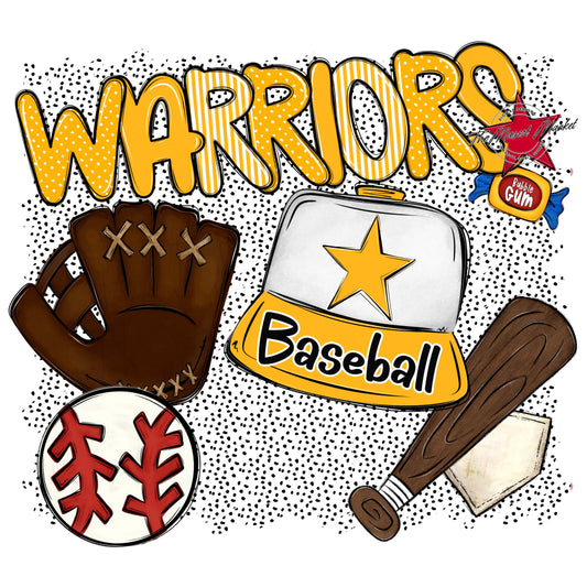 Warriors Baseball Spirit-Yellow