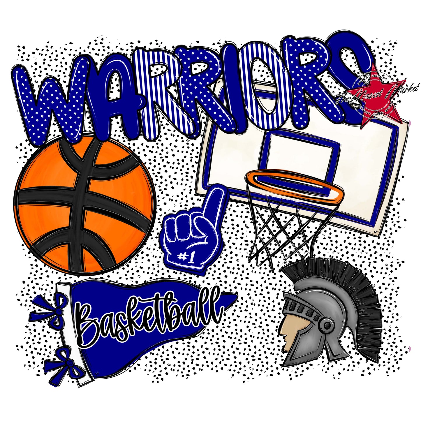 Warriors Basketball Spirit-Blue
