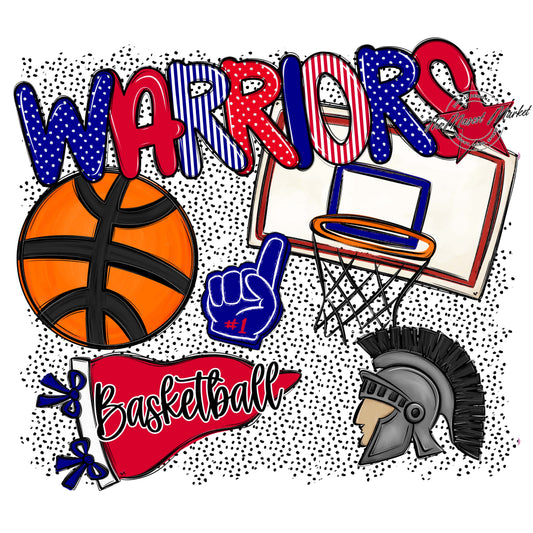 Warriors Basketball Spirit-Blue & Red