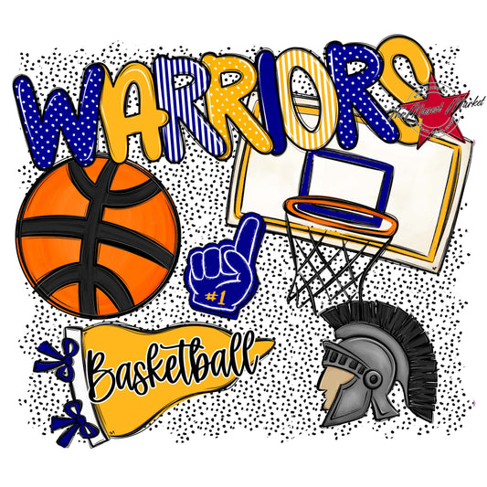 Warriors Basketball Spirit-Blue & Yellow