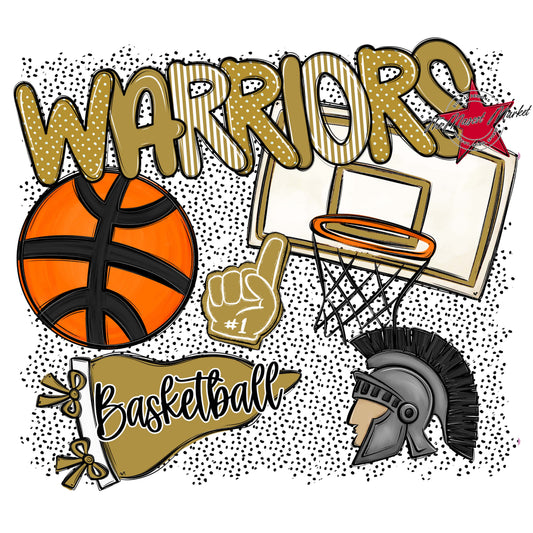 Warriors Basketball Spirit-Gold