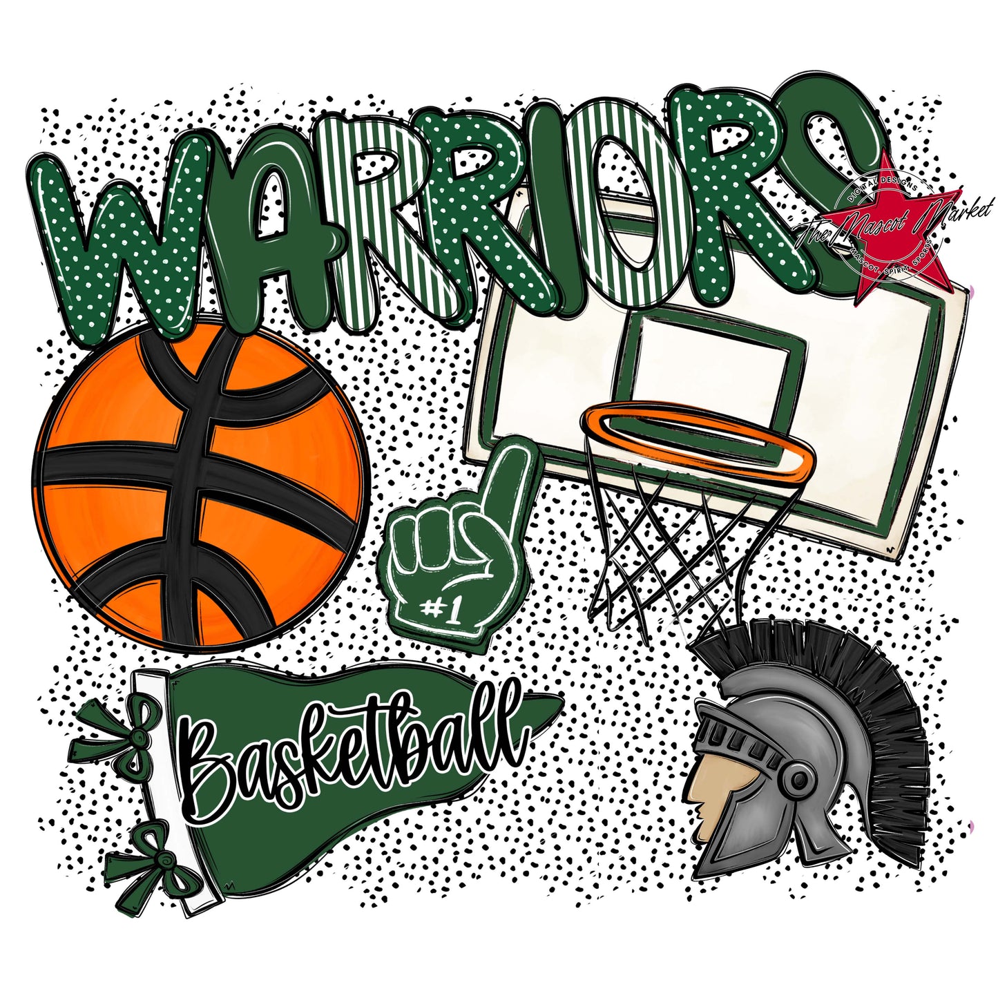 Warriors Basketball Spirit-Green