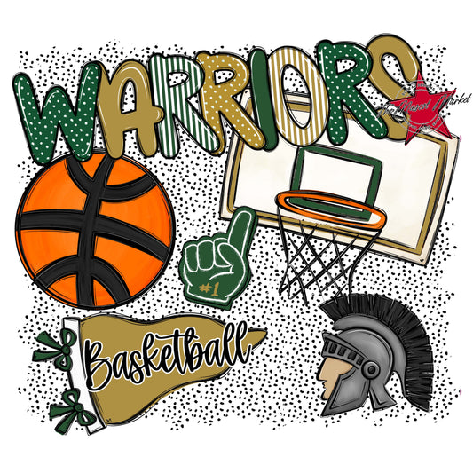 Warriors Basketball Spirit-Green & Gold