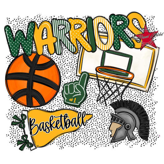Warriors Basketball Spirit-Green & Yellow