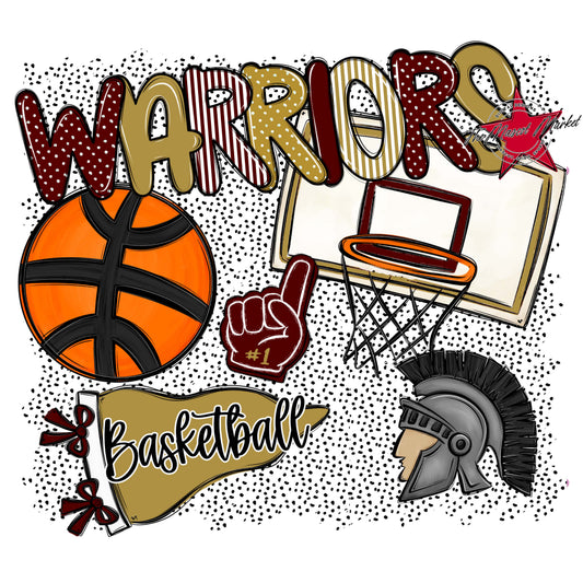 Warriors Basketball Spirit-Maroon & Gold