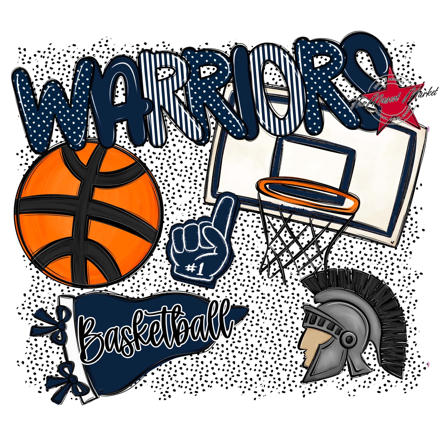 Warriors Basketball Spirit-Navy