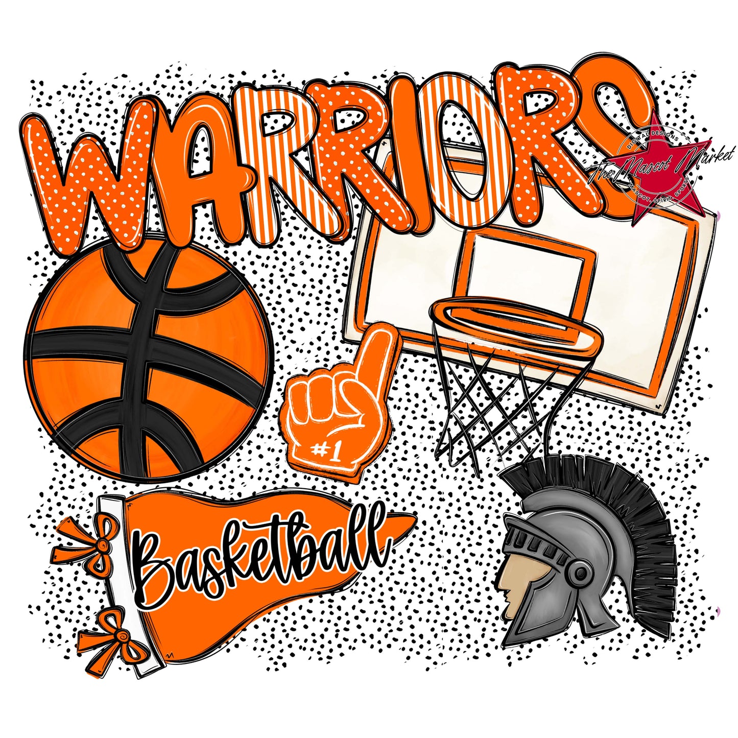 Warriors Basketball Spirit-Orange