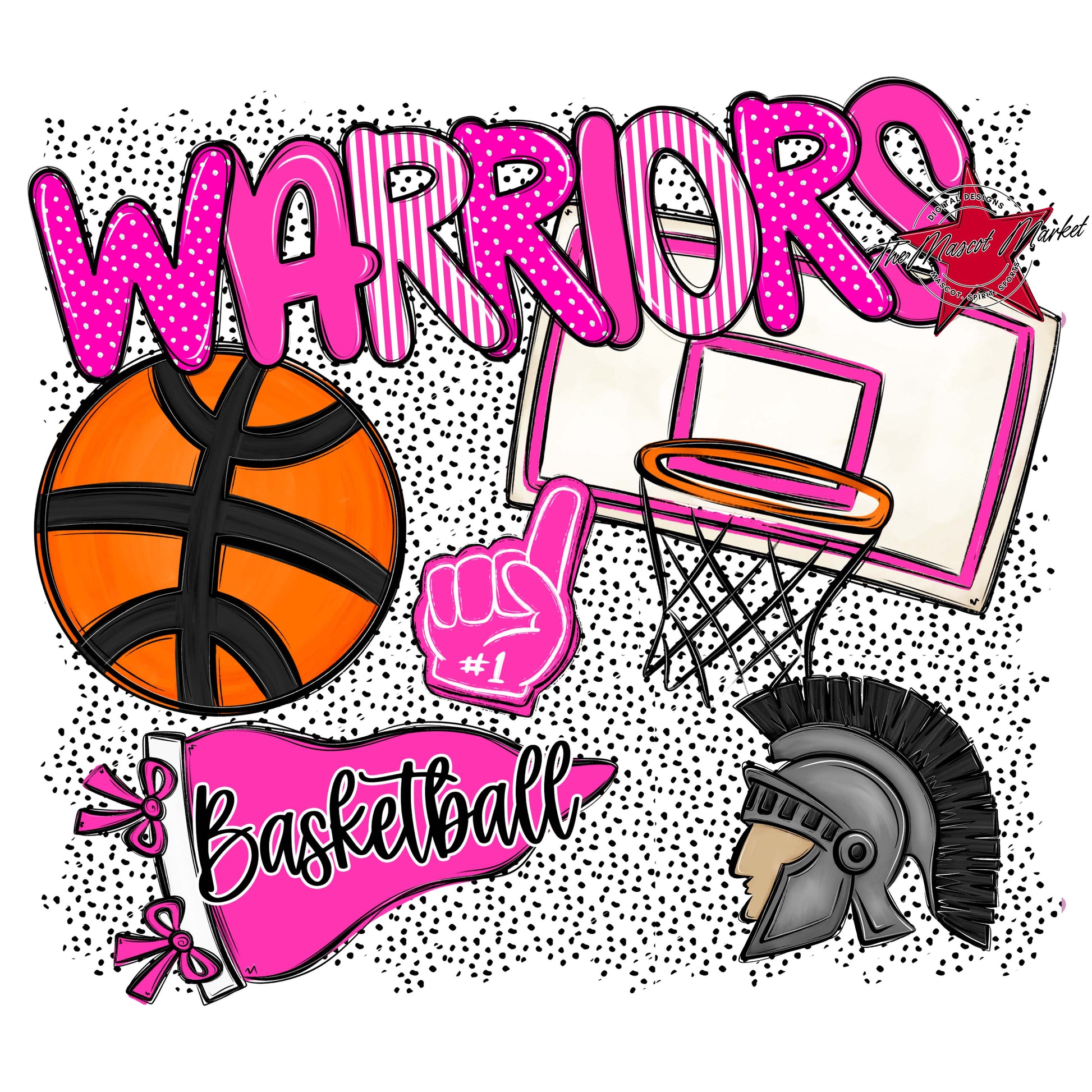 Warriors Basketball Spirit-Pink