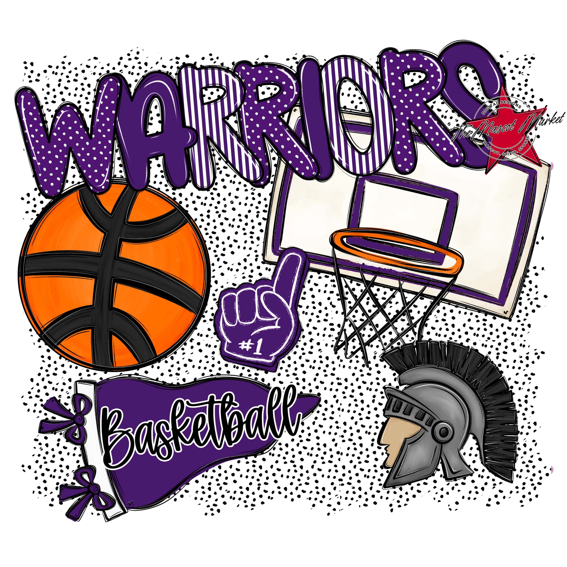 Warriors Basketball Spirit-Purple