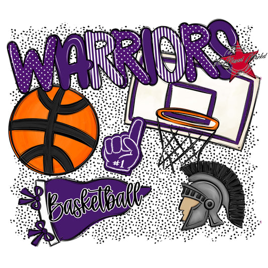 Warriors Basketball Spirit-Purple