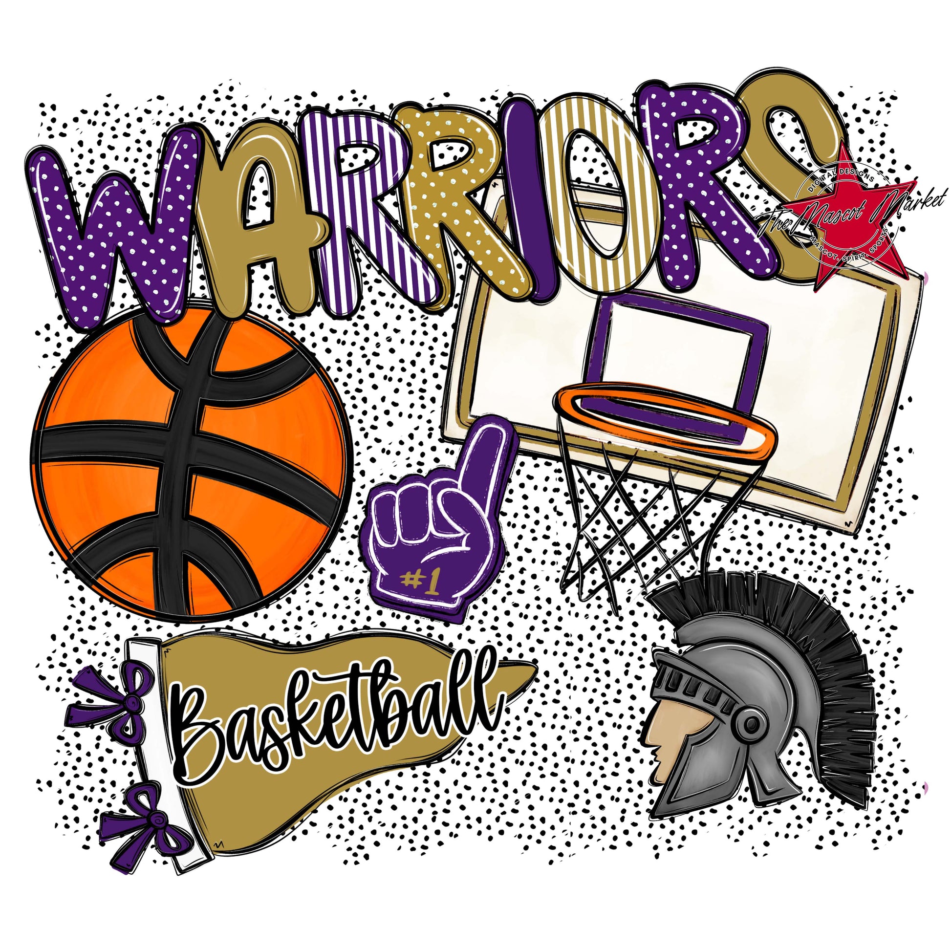 Warriors Basketball Spirit-Purple & Gold