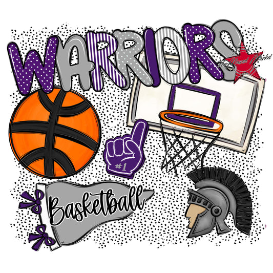 Warriors Basketball Spirit-Purple & Grey