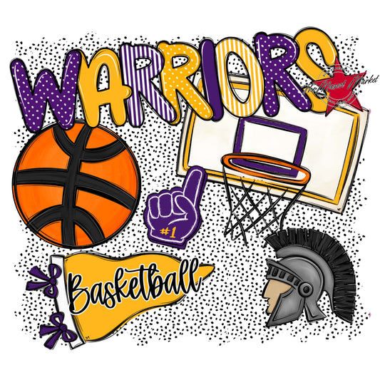 Warriors Basketball Spirit-Purple & Yellow