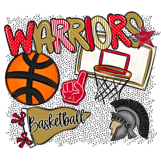 Warriors Basketball Spirit-Red & Gold