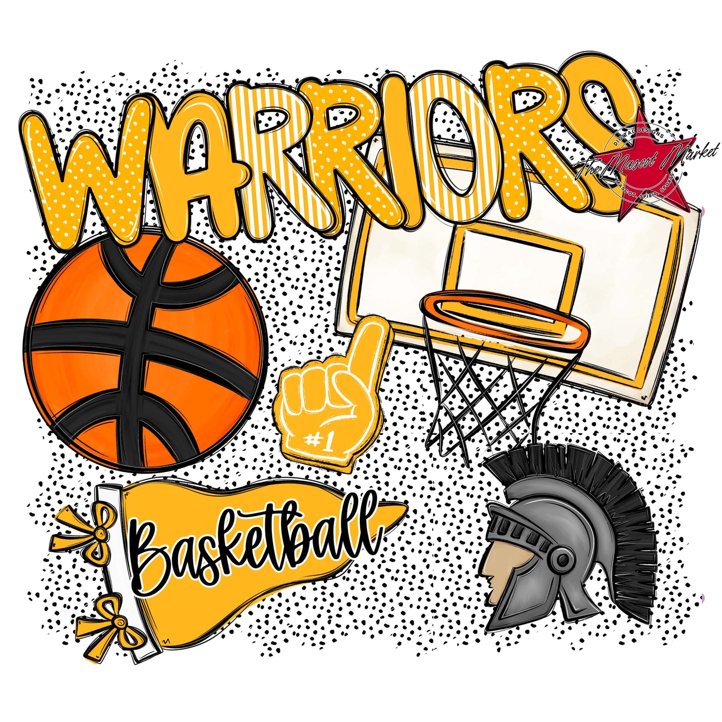 Warriors Basketball Spirit-Yellow