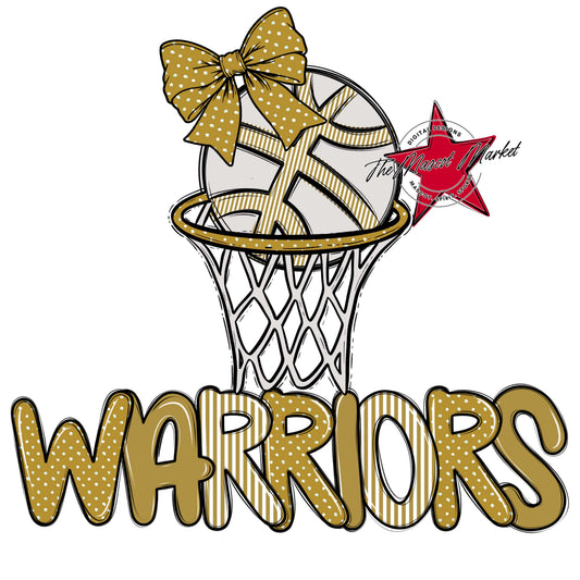 Warriors Basketball Spirit Design-Gold