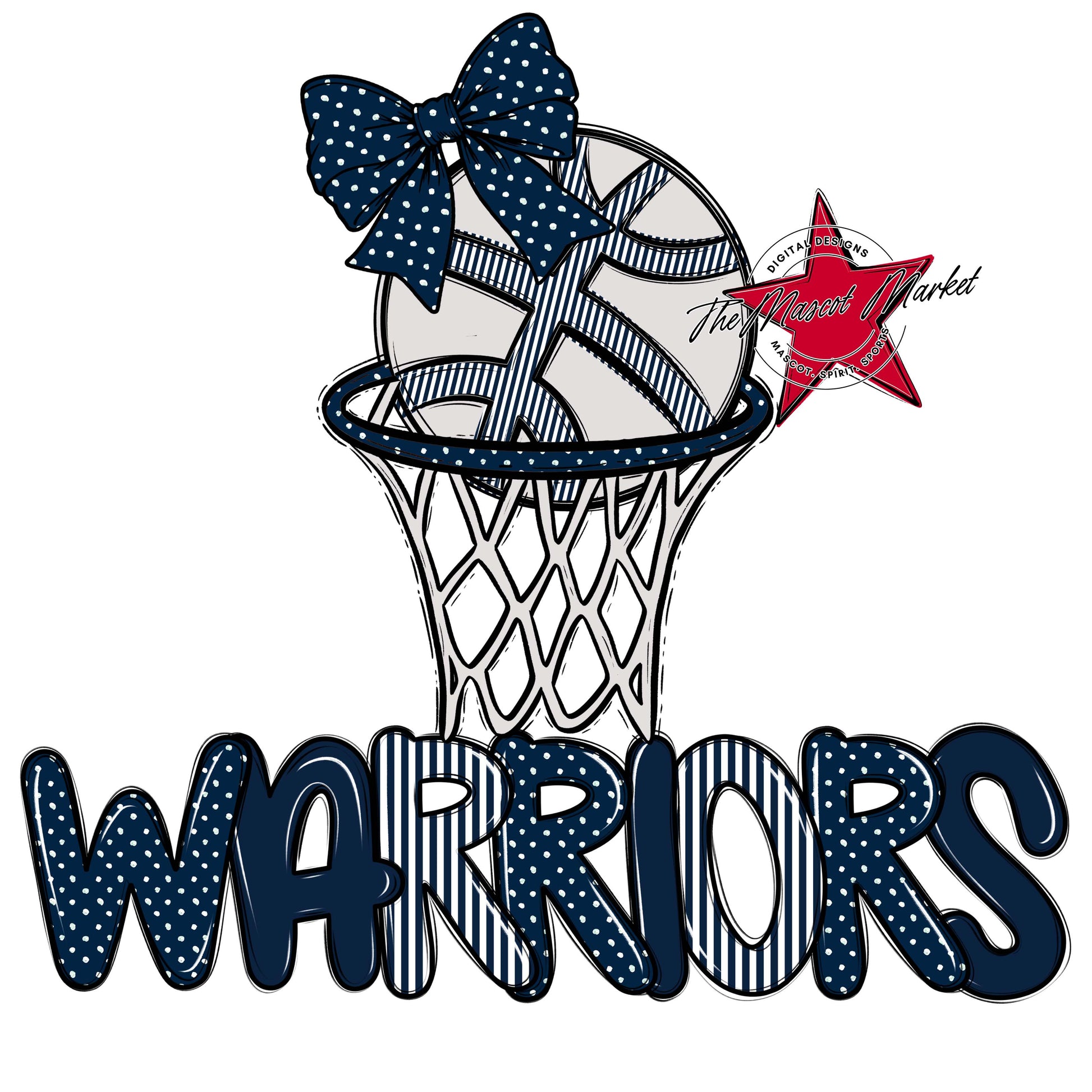 Warriors Basketball Spirit Design-Navy