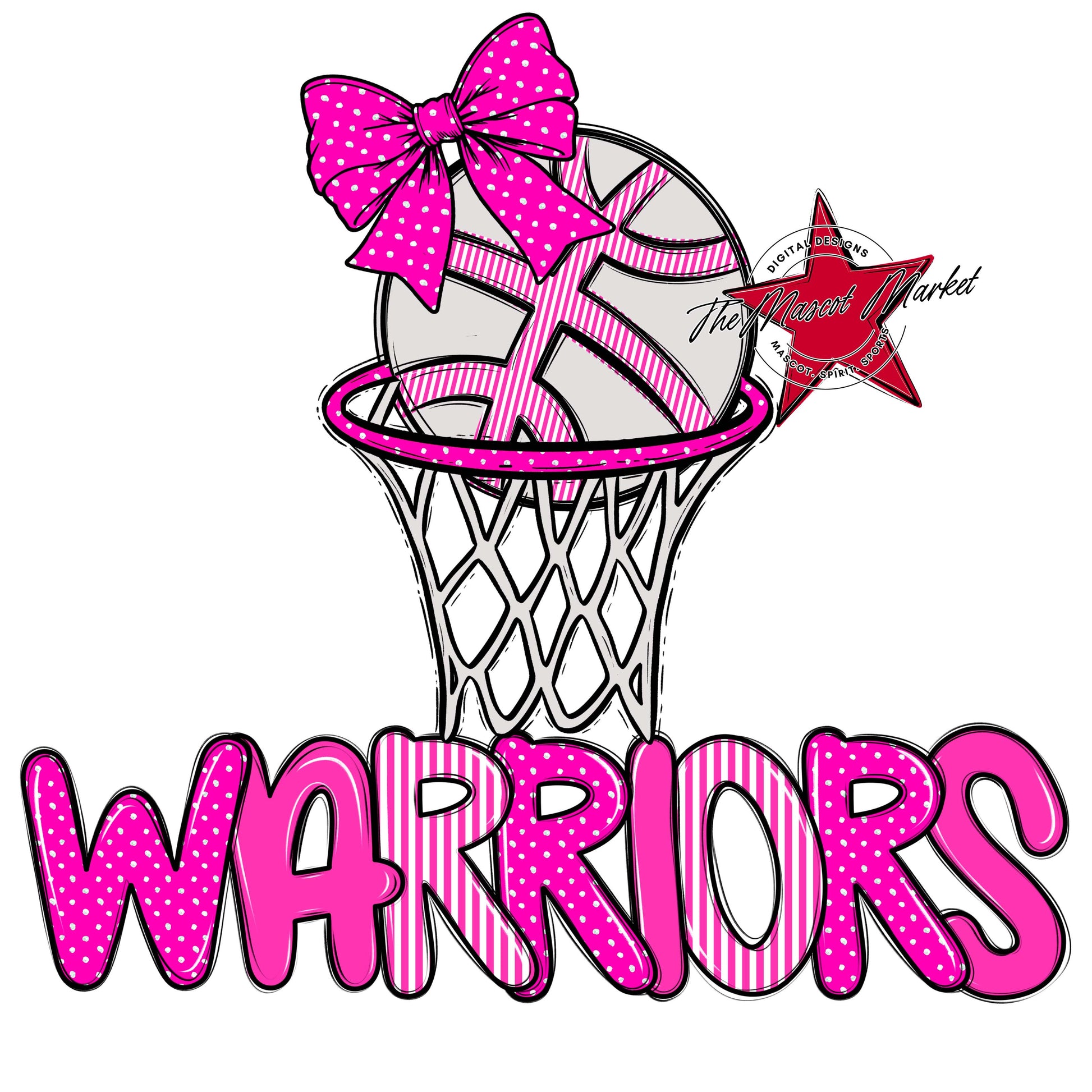 Warriors Basketball Spirit Design-Pink