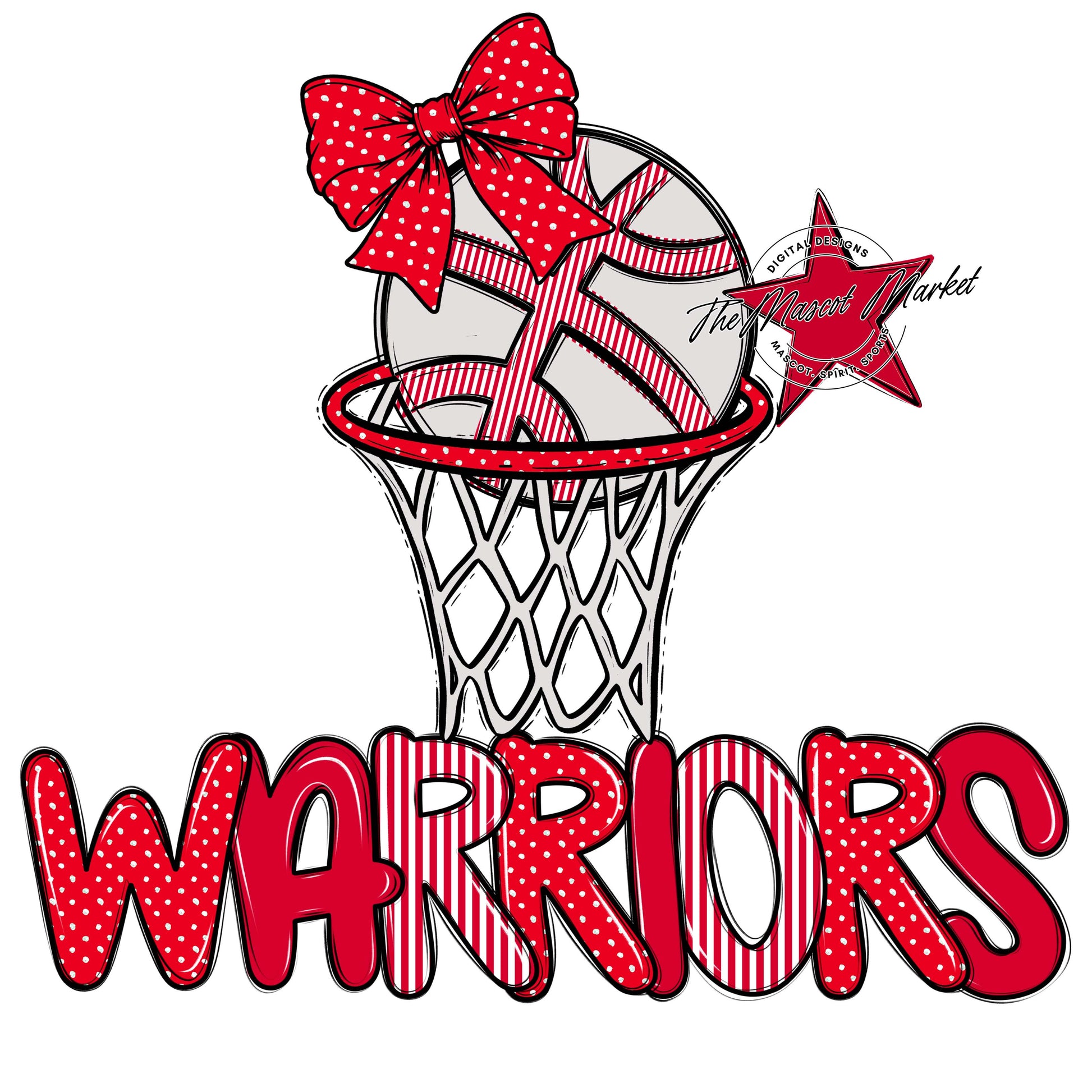 Warriors Basketball Spirit Design-Red