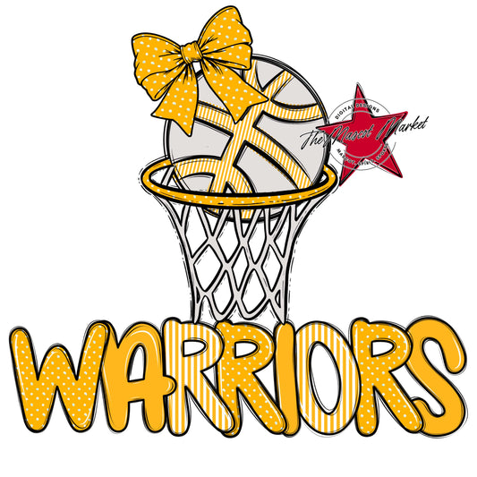 Warriors Basketball Spirit Design-Yellow