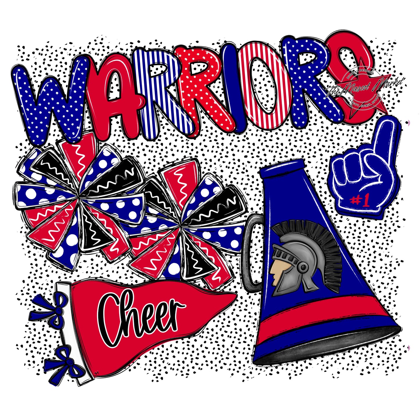 Warriors Cheer Spirit-Blue & Red